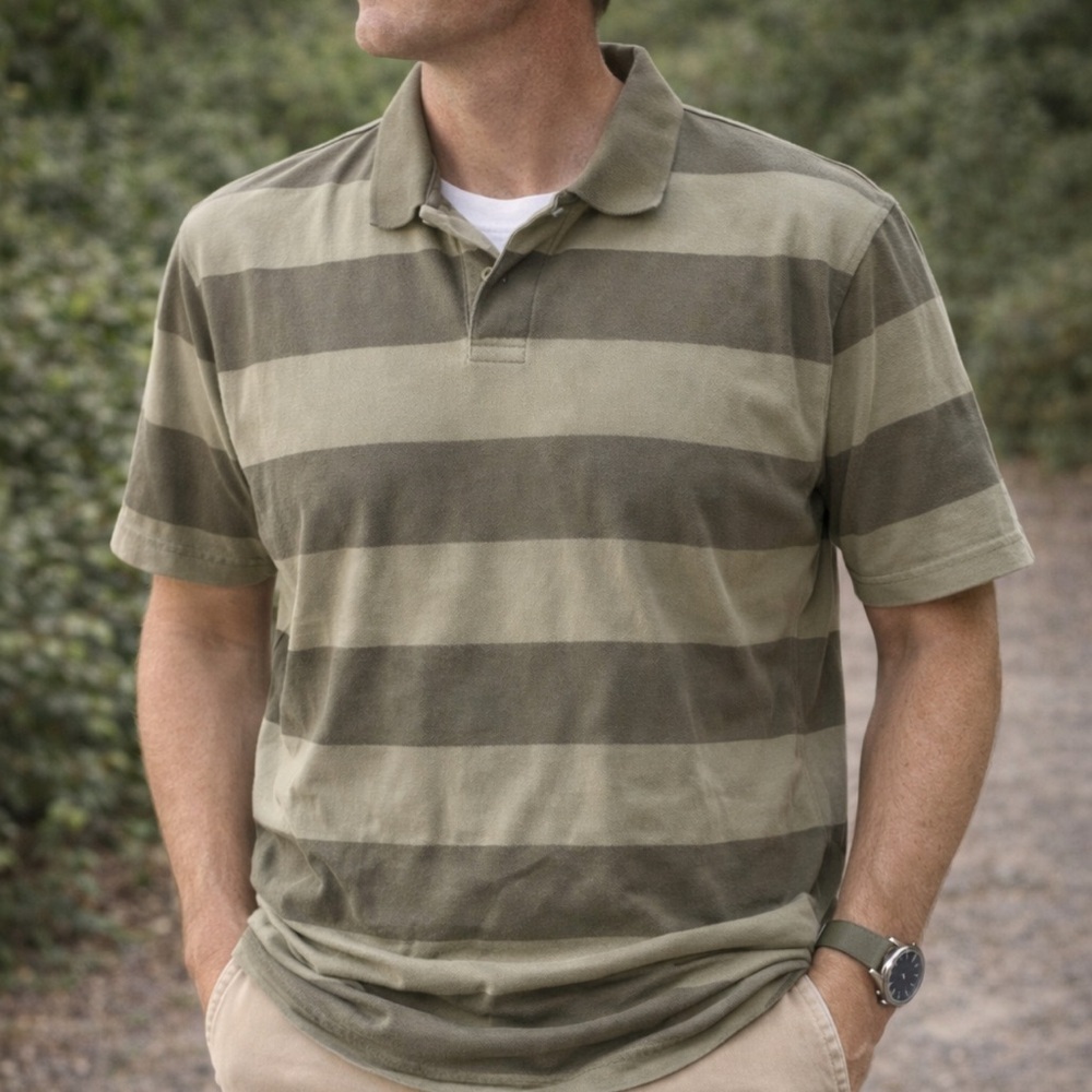 Green Stripe Polo Shirt